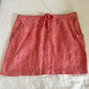 Max Studio red linen mini skirt size medium
